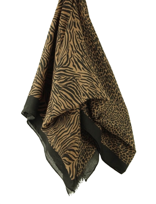 Fie | brunt tørklæde leopard print