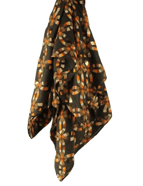 Fillipa | brunt orange printet tørklæde